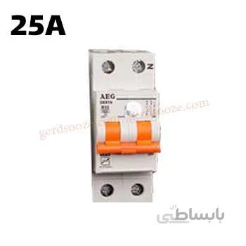 فیوز مینیاتوری دو فاز 25 آمپر AEG تیپ B ا Miniature Circuit Breaker 2P 25A AEG