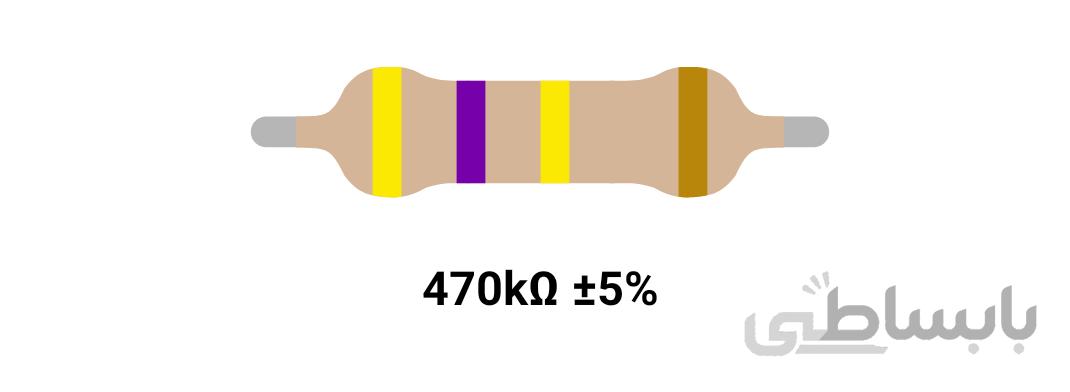 RESISTOR 1W 470K %5 – مقاومت ۱ وات ۴۷۰ کیلواهم ۵% کربنی