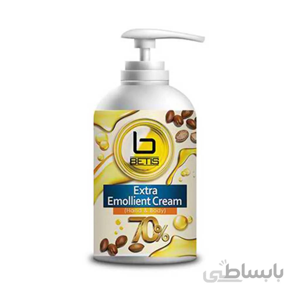 کرم مرطوب کننده دست و بدن بتیس مدل extra emollient پمپی ا Betis hand and body moisturizing cream model extra emollient pump