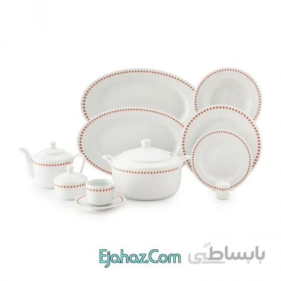 غذاخوری چینی زرین ایران پیکره رادیانس سرویس چینی 102 پارچه کامل رز دایموند 12 نفره درجه عالی