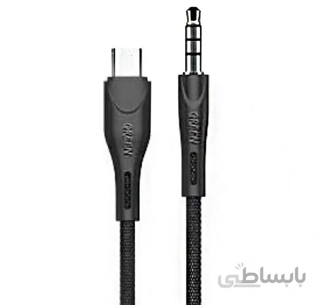 تبدیل AUX به Type- C گرین AUX to Type- C USB Cable یک و دو دهم متری ا Green AUX to Type- C USB Cable 1.2M