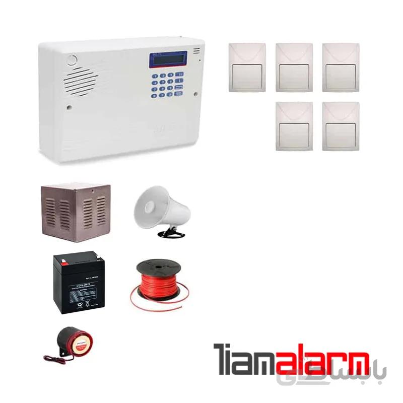 پکیج دزدگیر اماکن با سیم مدل سایلکس سیمکارتی و تلفنی SG8F5