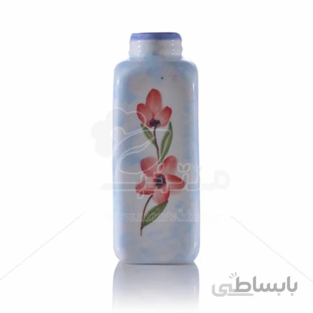 گلدان سرامیکی استوانه ای طرح شکوفه ارتفاع 15 سانتی متر