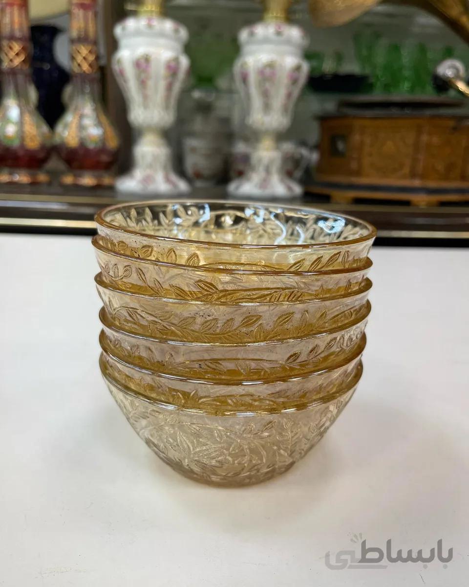 شش عدد پیاله زنگاری طرح قدیم