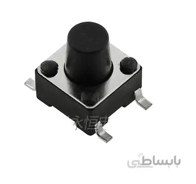 تک سوئیچ SMD سایز 6x6x7 چهار پایه مشکی بسته 10 تایی