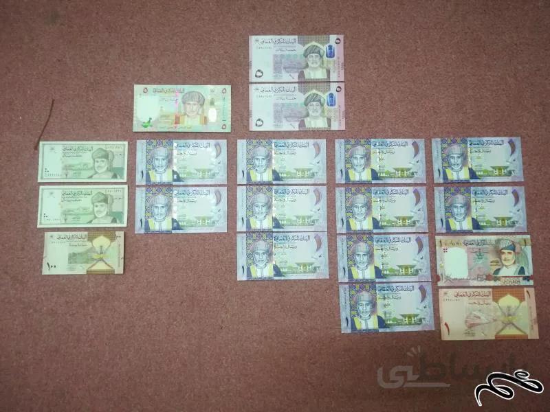 ست اسکناس ریال جدید عمان(تریپل،جفت،تک) نایاب