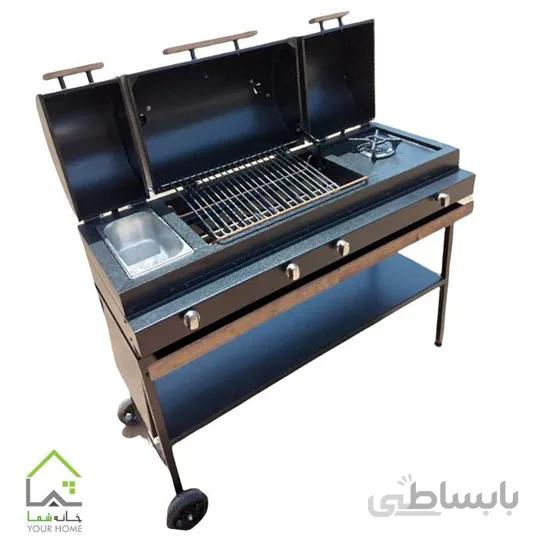 باربیکیو پلوپزدار با صفحه سرخ کن