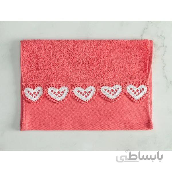 حوله دستی مدل Delmare Koyu Pembe/Beyaz مادام کوکو