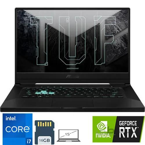 لپ تاپ گیمینگ ایسوس asus tuf f15 fx516 i7(11370)/16/512 ssd/6gb 3060 قیمت و مشخصات