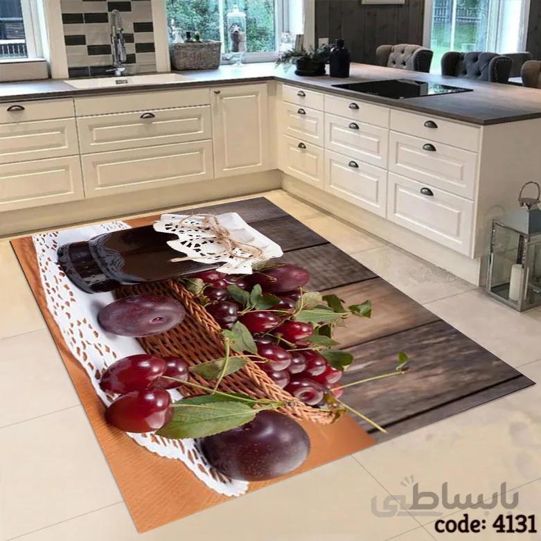 فرشینه اشپزخانه طرح مربای گیلاس 4131