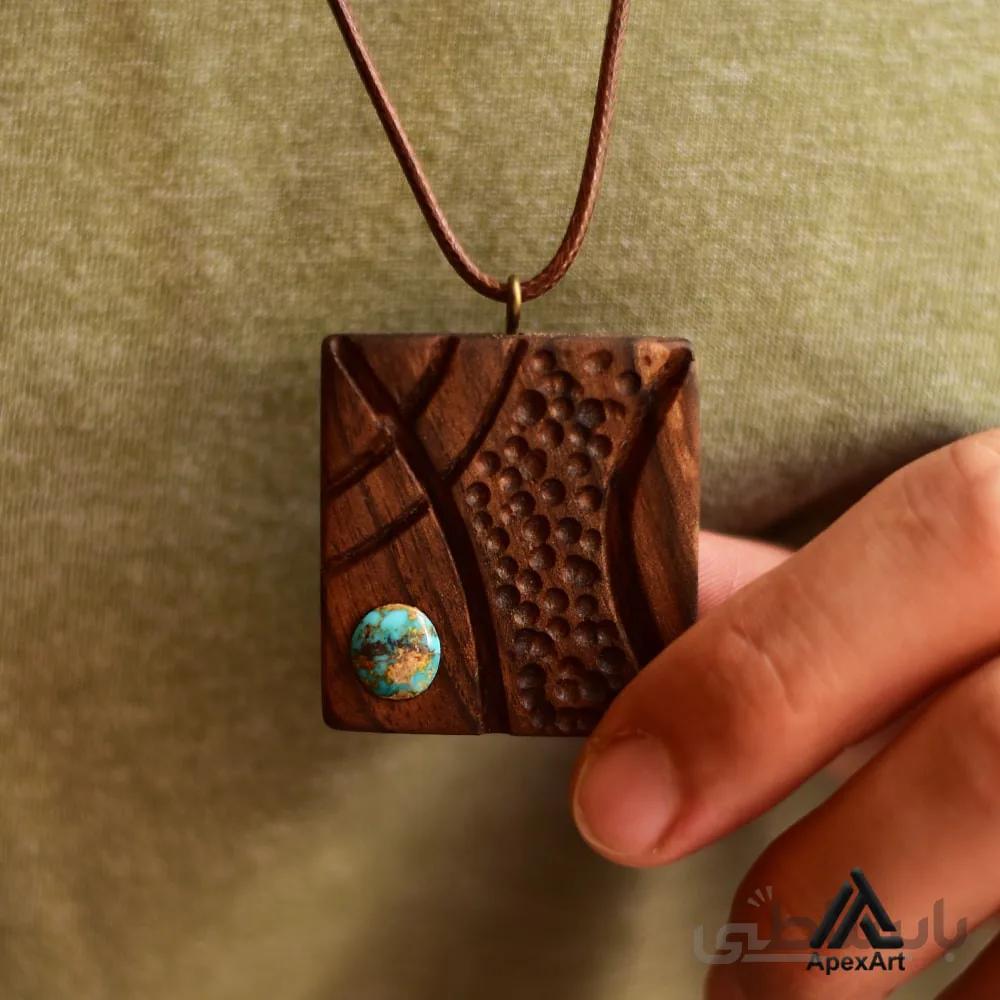 گردنبند چوبی طرح مارسل