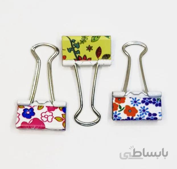کلیپس کاغذ بزرگ گل گلی (3تایی)