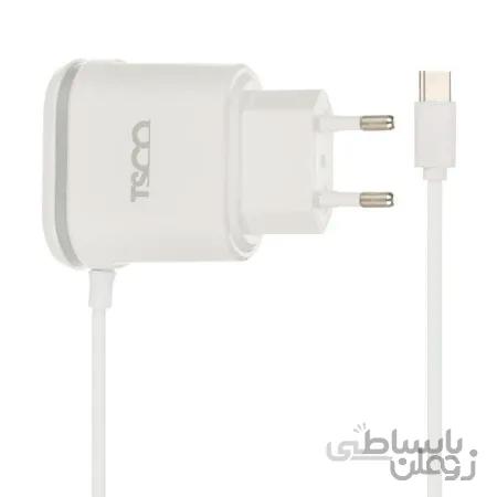 شارژر دیواری تسکو با کابل type-c و دو خروجی