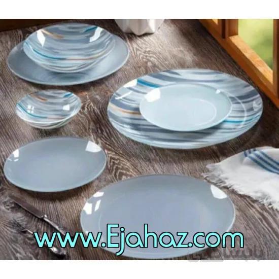 سرویس غذاخوری 25 پارچه ظروف شیشه ای گرد طرح آسکی آرکوفام
