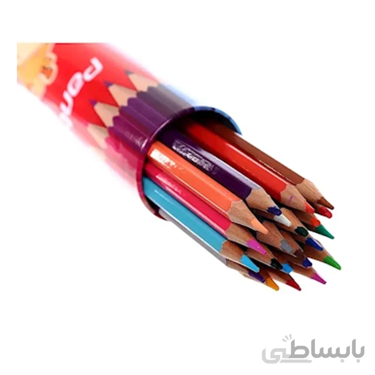 مداد رنگی فلزی استوانه ای 24 رنگ پنتر مدل RCP 103