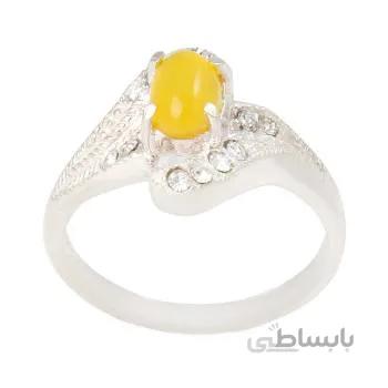 انگشتر نقره زنانه بزرگانی میلادی مدل سنگ عقیق کد AW_489