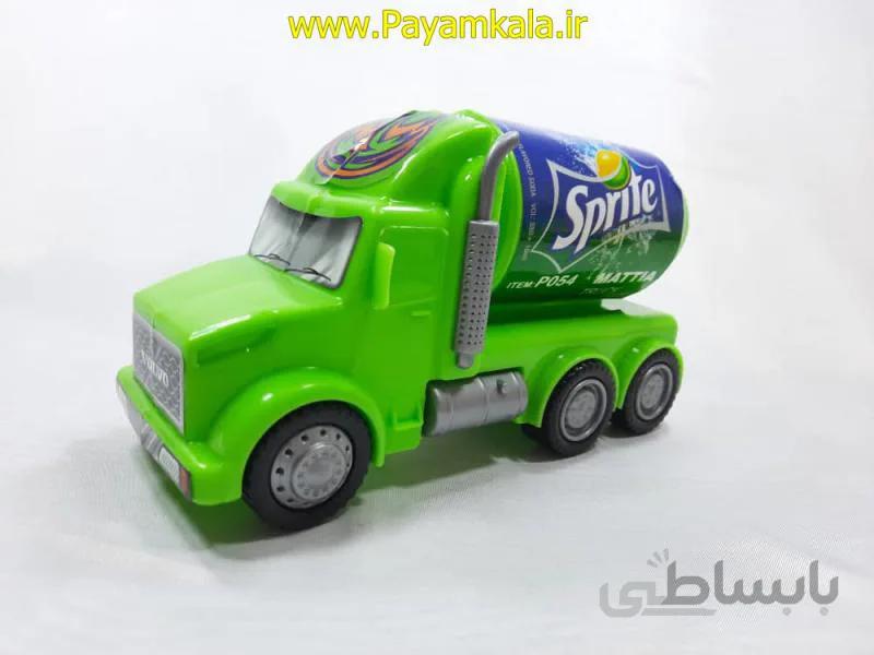 ماشین کامیون نوشابه ای اسپریت (volvo) پلاستیکی سبز رنگ