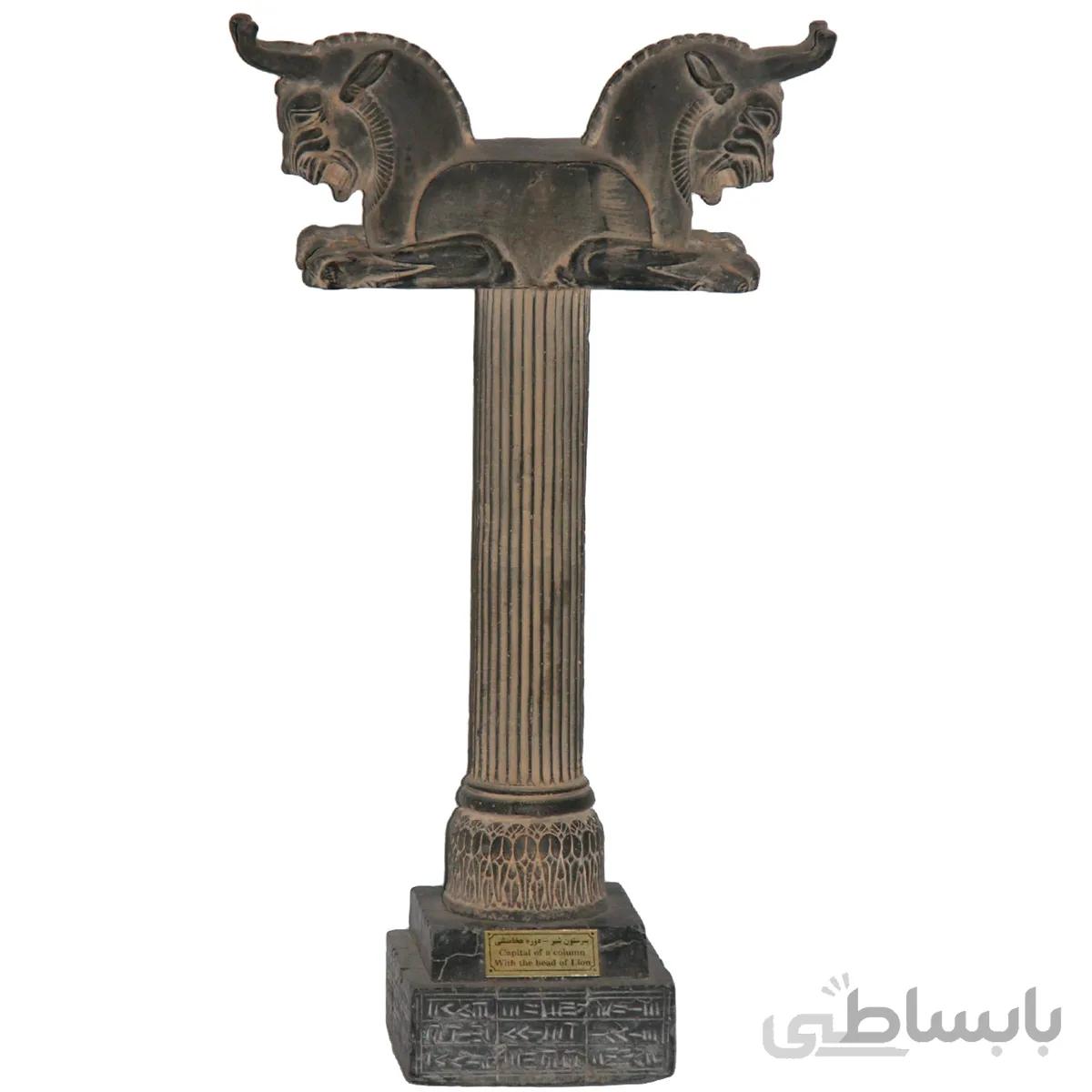 مجسمه تندیس و پیکره شهریار مدل ستون با سر شیر کد MO1450