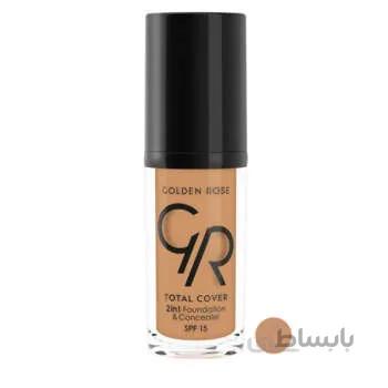 کرم پودر و کانسیلر گلدن رز مدل Total Cover ا Golden Rose Total Cover Foundation & Concealer SPF15 30ml