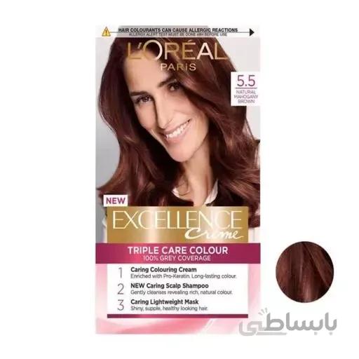 کیت رنگ مو لورآل (Loreal) مدل Excellence شماره 5.5