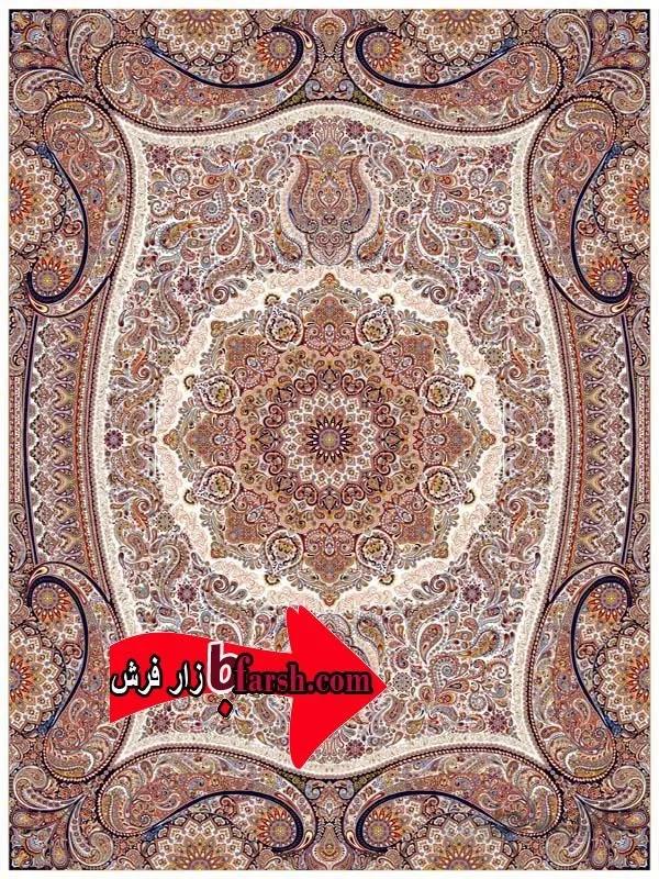 فرش کاشان طرح 700 شانه پارادایس کرم