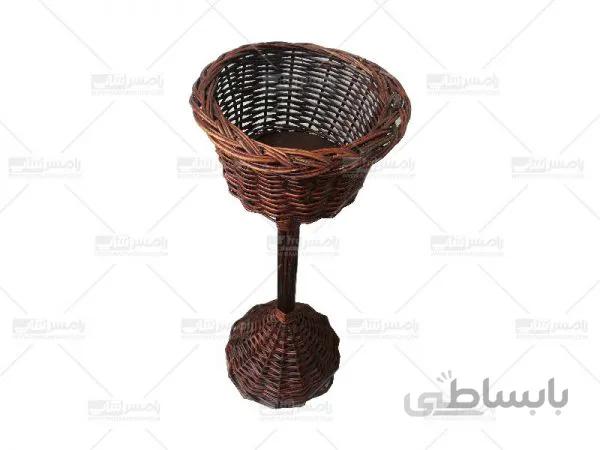 پایه گلدان چوبی تیره