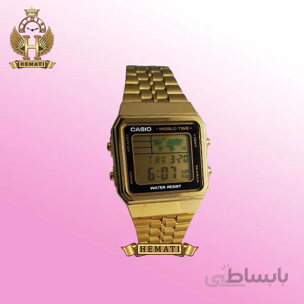 ساعت اسپرت کاسیو نوستالژی CASIO A500W طلایی