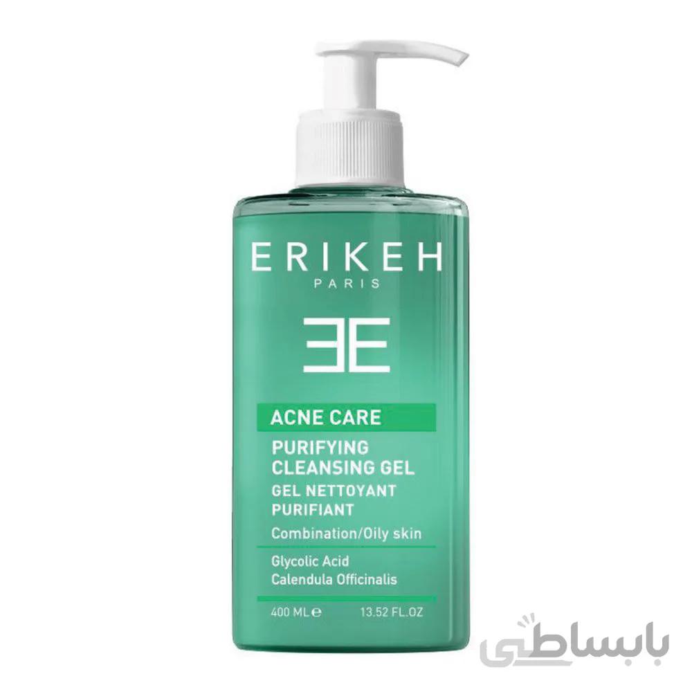 ژل پمپی پاک کننده و کنترل کننده چربی پوست اریکه ا PURIFYING CLEANSING GEL 400ml ERIKEH