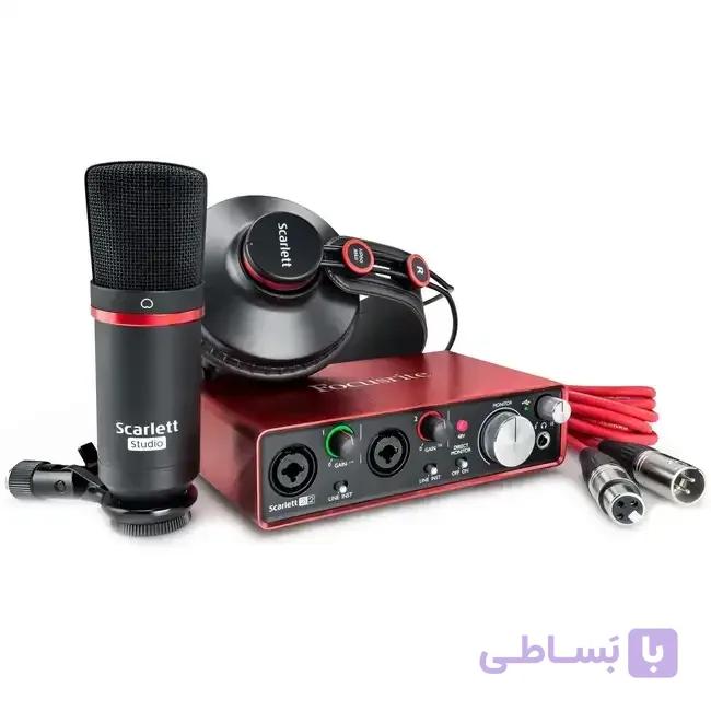 پکیج استودیویی کارت صدا، میکروفون و هدفون فوکوسرای