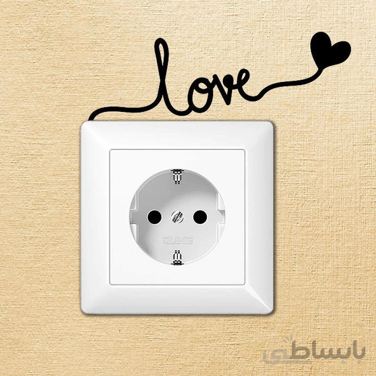 اشکال دکوراتیو کلید و پریز فروشگاه آژنگ طرح love کد AD-S-764