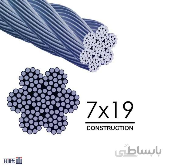 سیم بکسل روکشدار باشگاهی آلمانی اصل ساختار 19*7 سفید مغزی استیل سايز 5mm