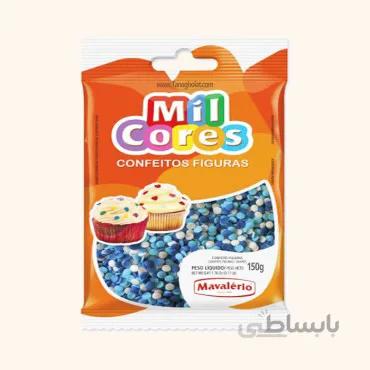 ترافل رنگی ماوالریو میل کورس تزیینی مدل دایره ای آبی و سفید بدون گلوتن