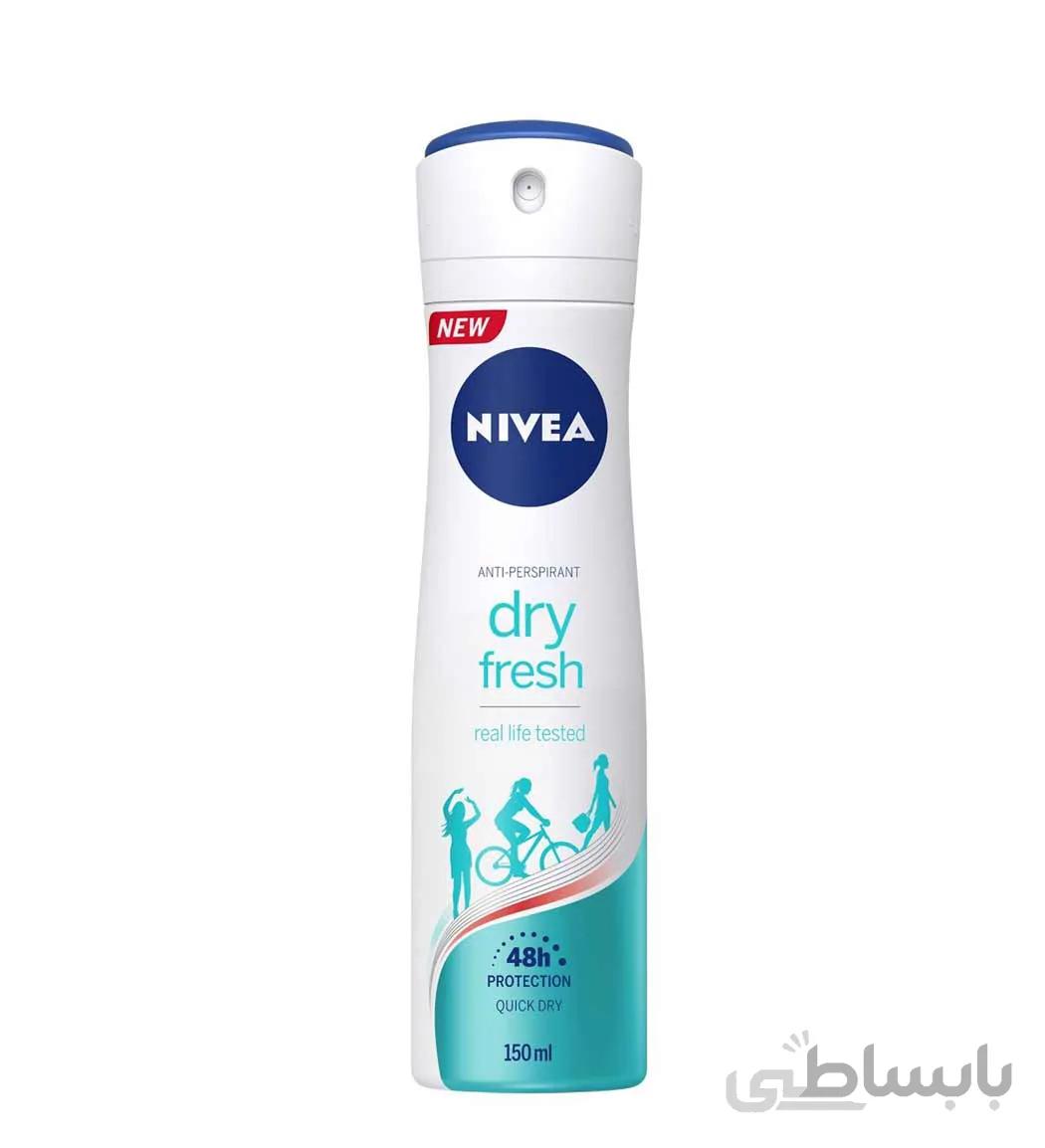 اسپری بدن زنانه نیوآ مدل Dry Fresh حجم ۱۵۰ میلی لیتر