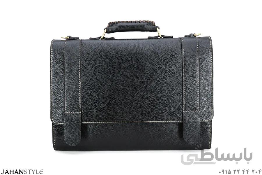 کیف اداری چرم طبیعی گاوی فلوتر مشکی