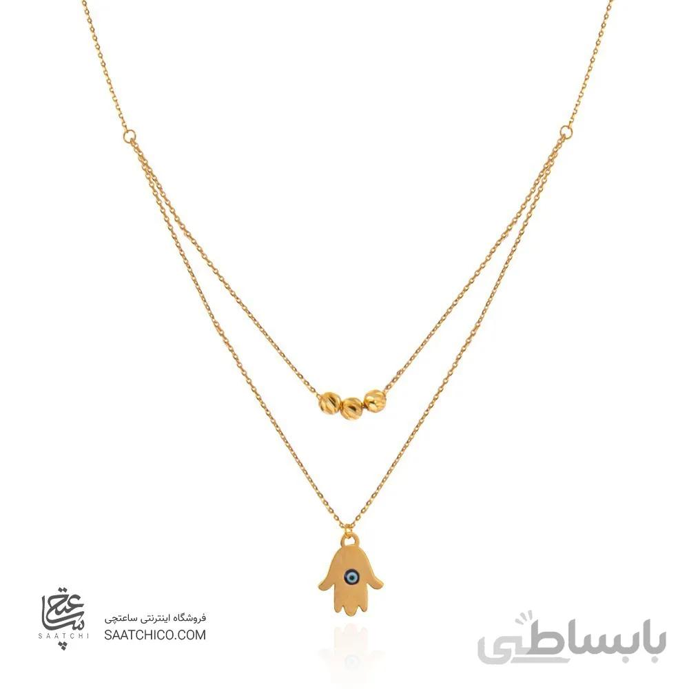 گردنبند طلا زنانه طرح دست همسا کد LN811