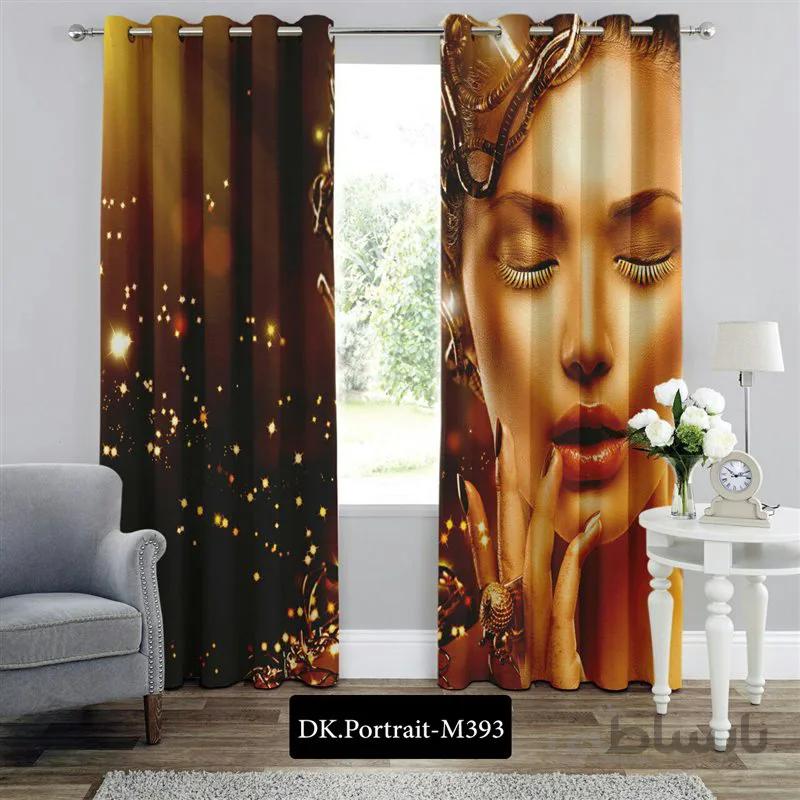 پرده پانچی (هازان و مخمل) کد DK.Portrait.M393 طرح چهره ملکه