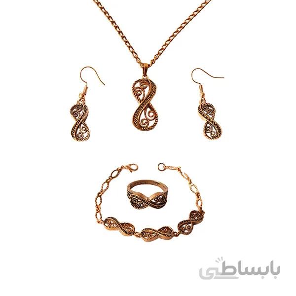 سرویس زیورآلات مسی ملیله مدل بی نهایت کد JW231