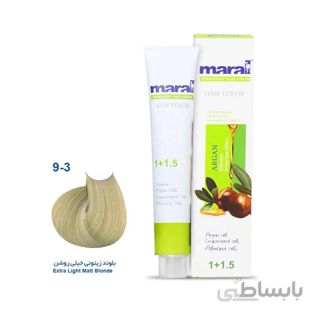 رنگ مو مارال سری زیتونی مدل بلوند زیتونی خیلی روشن شماره 9.3