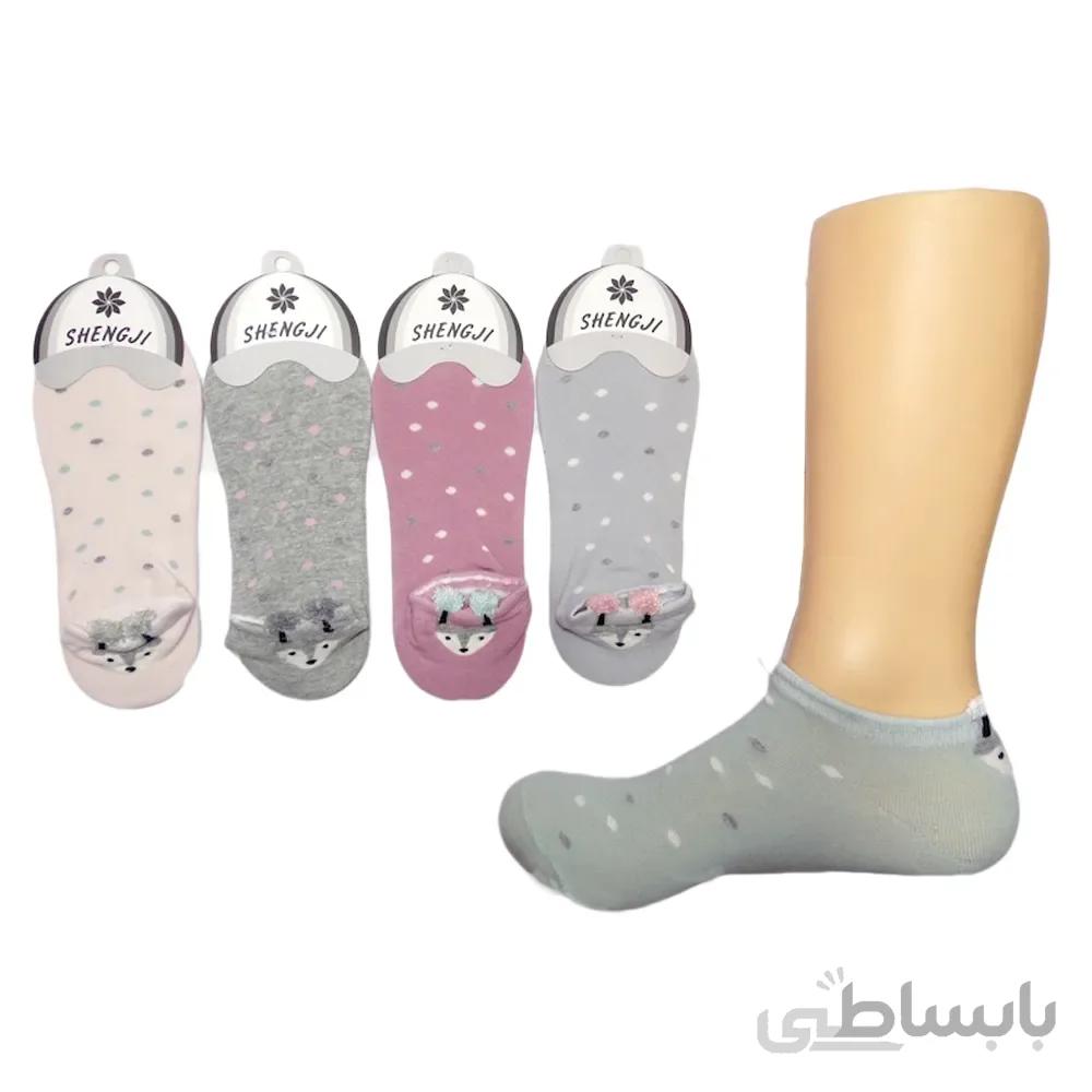 جوراب مچی پشت گوشدار زنانه طرح خال خالی