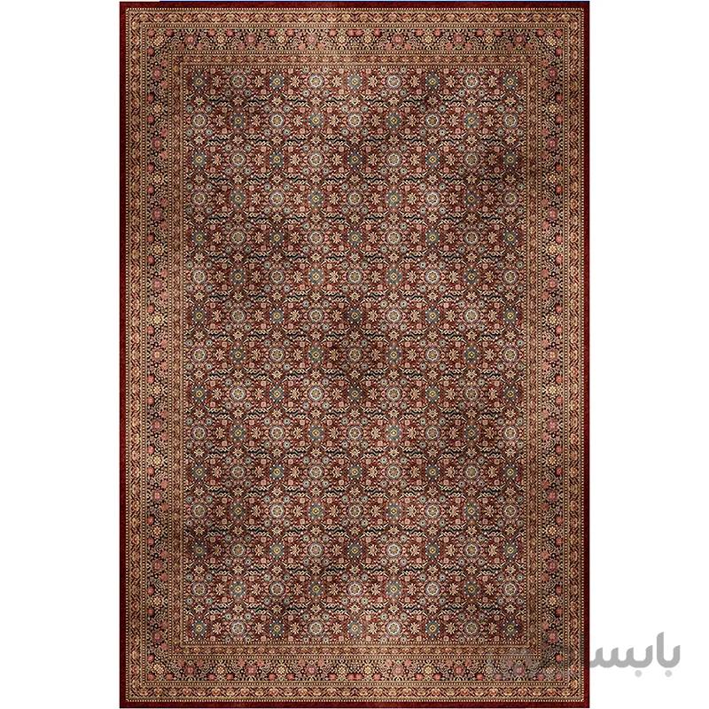 فرش طرح وینتیج کهنه نما زمینه قهوه ای کد 100652