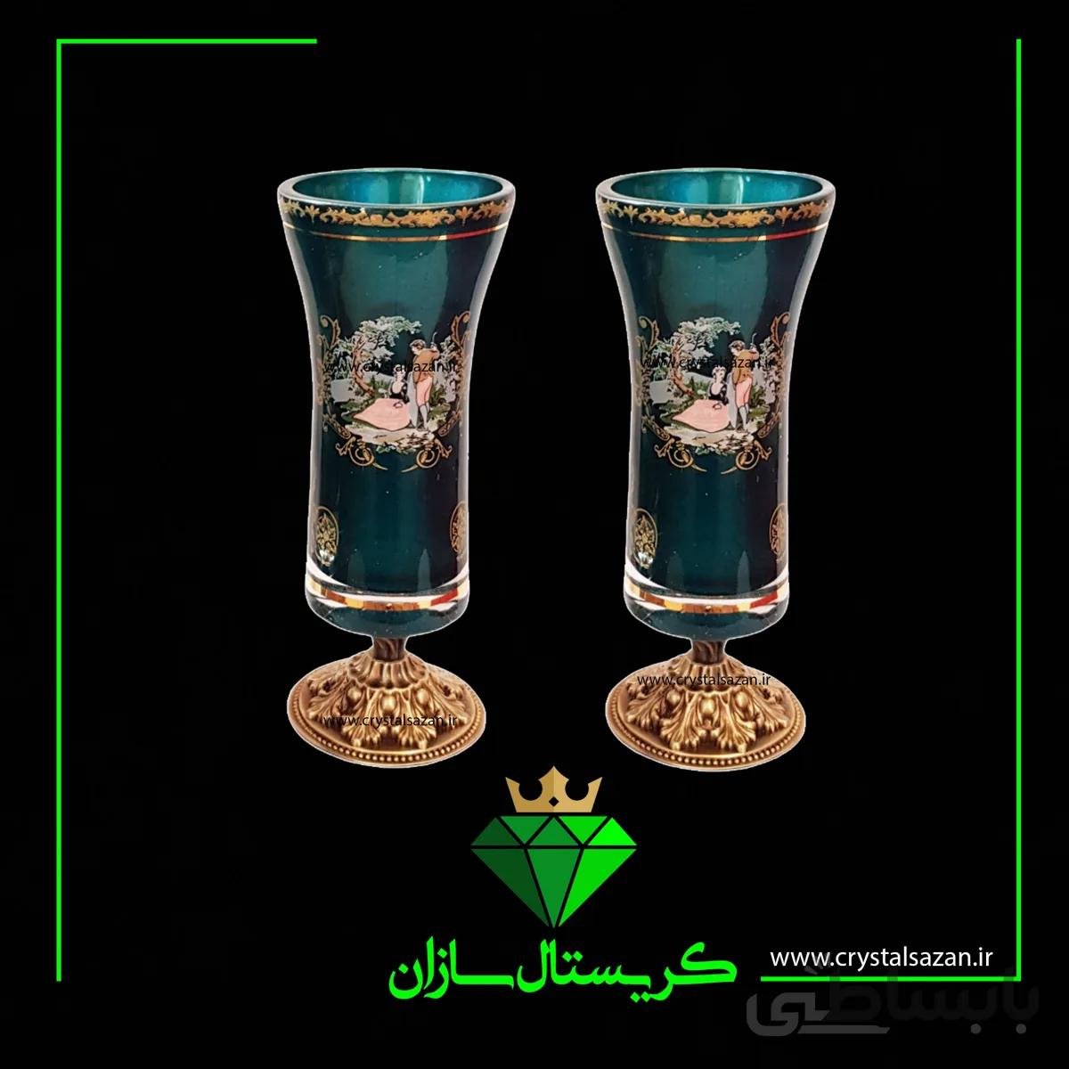 گلدان مدل پیزا طرح رومنس کد G1235 کریستال سازان
