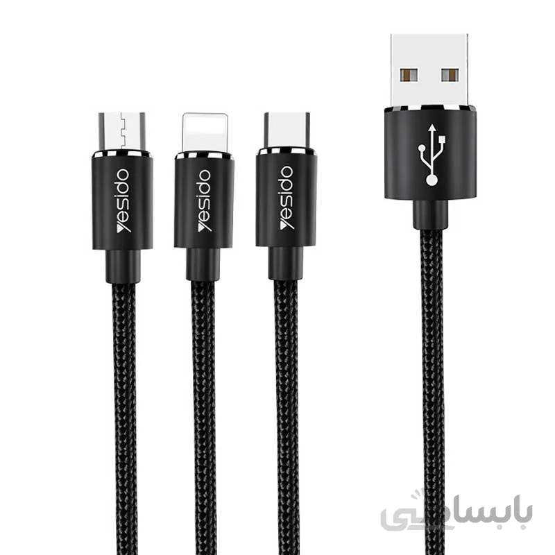 کابل تبدیل USB به microUSB / USB-C / لایتنینگ یسیدو مدل CA-60 طول 1.2 متر
