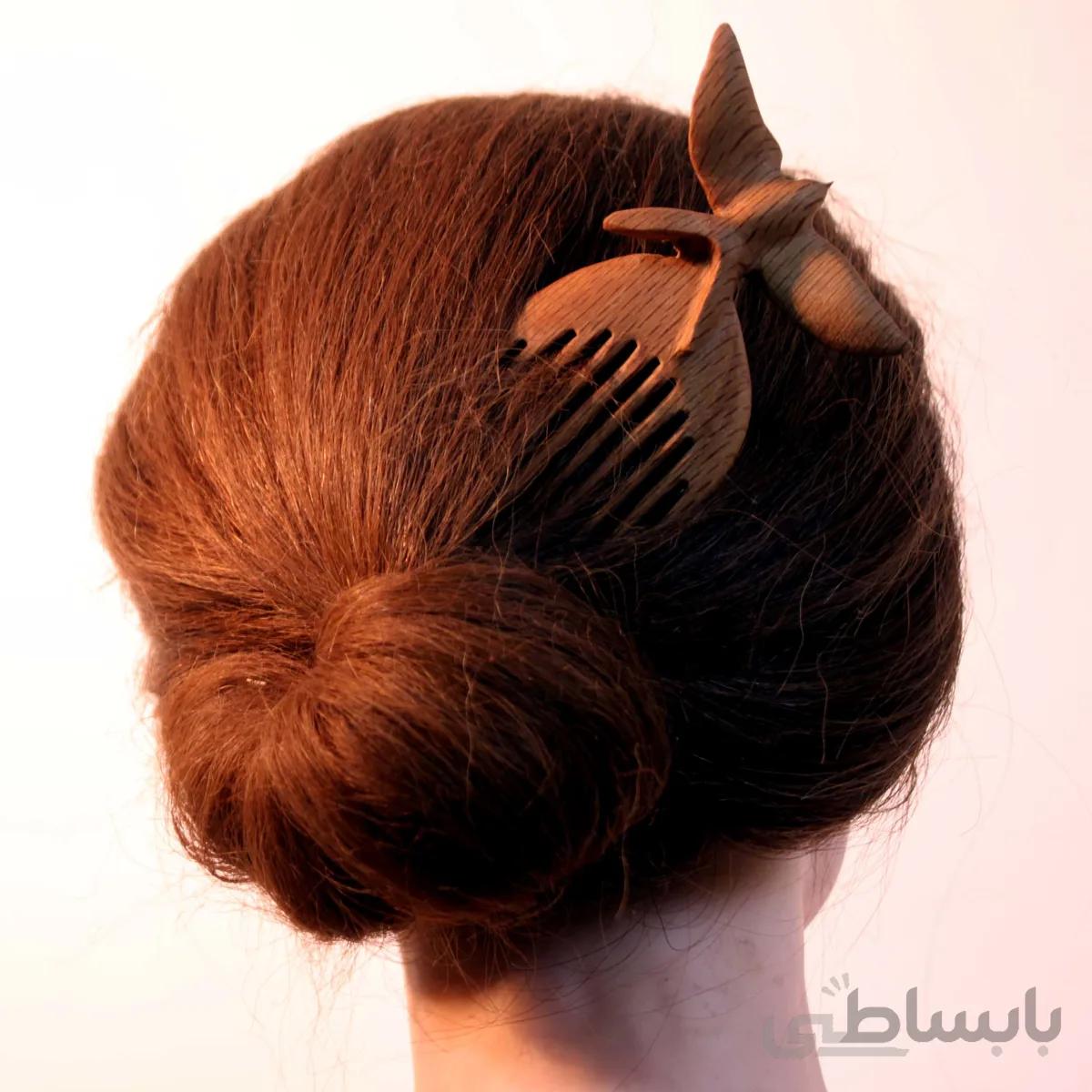 شانه چوبی دستساز طرح پرستو