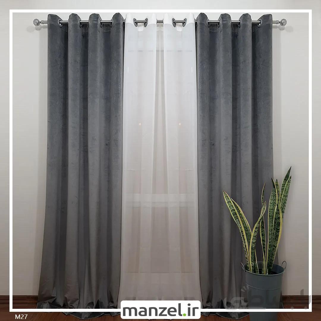 پرده پانچ مخمل ساده فیلی کد M27