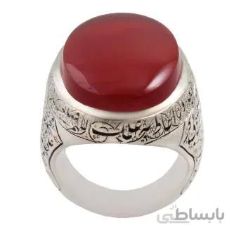 انگشتر نقره مردانه مدل دست ساز سنگ عقیق سرخ کد am_1856