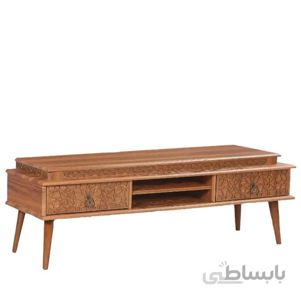 میز تلویزیون ام دی اف دو کشو مدل سپیدار