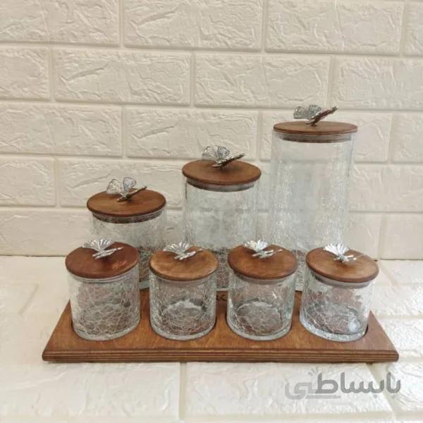 پاسماوری 7 پارچه درب چوبی