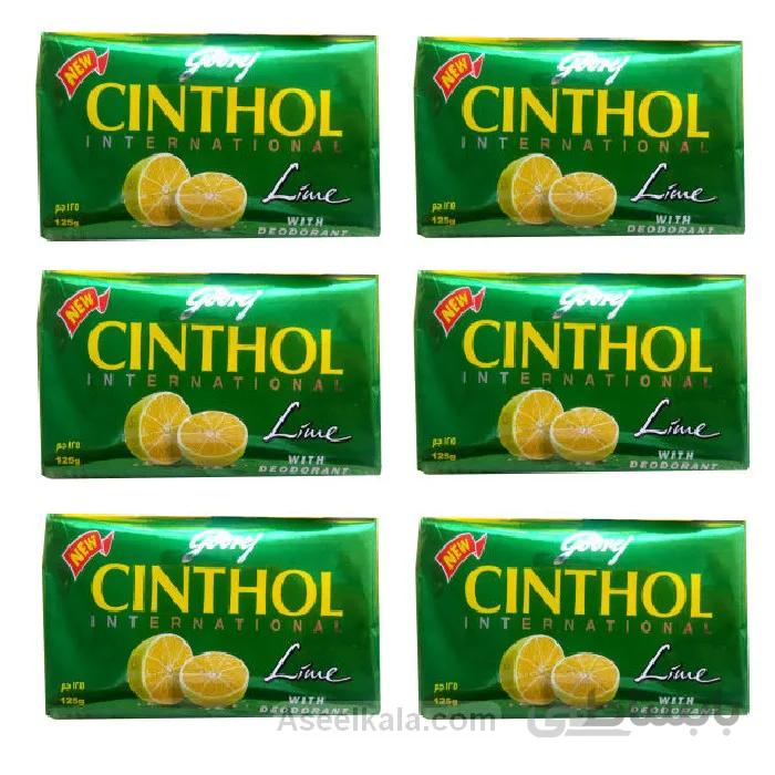صابون لیمویی سینثول Cinthol ضد لک و شفاف کننده بسته 6 عددی