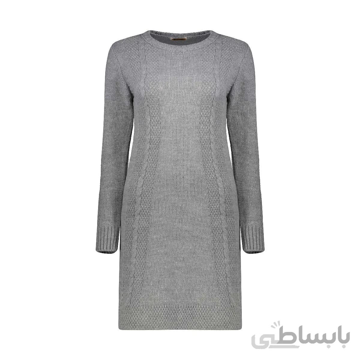 تونیک بافت ملانژ کلوش زنانه
