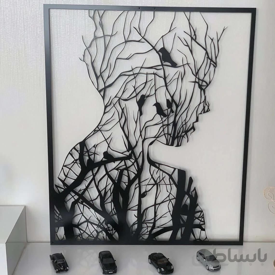 تابلو ترکیبی درخت و بانو